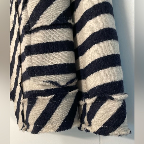 Comme des Garçon wool striped blue and white womens S jacket - Picture 5 of 9